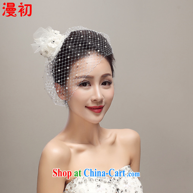 Early definition 2015 new Japan-ROK buds silk yarn hat bridal head-dress wedding dresses accessories wedding supplies white, diffuse, and shopping on the Internet