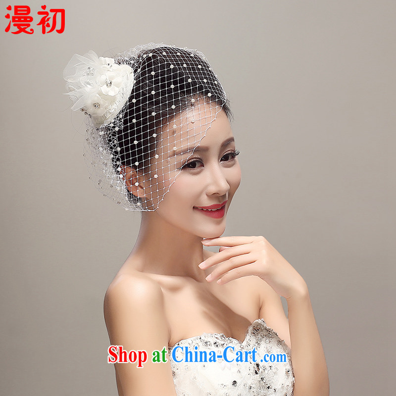 Early definition 2015 new Japan-ROK buds silk yarn hat bridal head-dress wedding dresses accessories wedding supplies white, diffuse, and shopping on the Internet