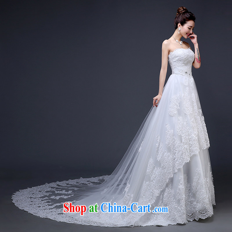 Sophie than AIDS summer 2015 new Korean wedding bridal wedding dress skirt ivory white wipe the chest binding code with a long-tail cultivating larger graphics thin wedding female white XL, than AIDS (SOFIE ABBY), online shopping