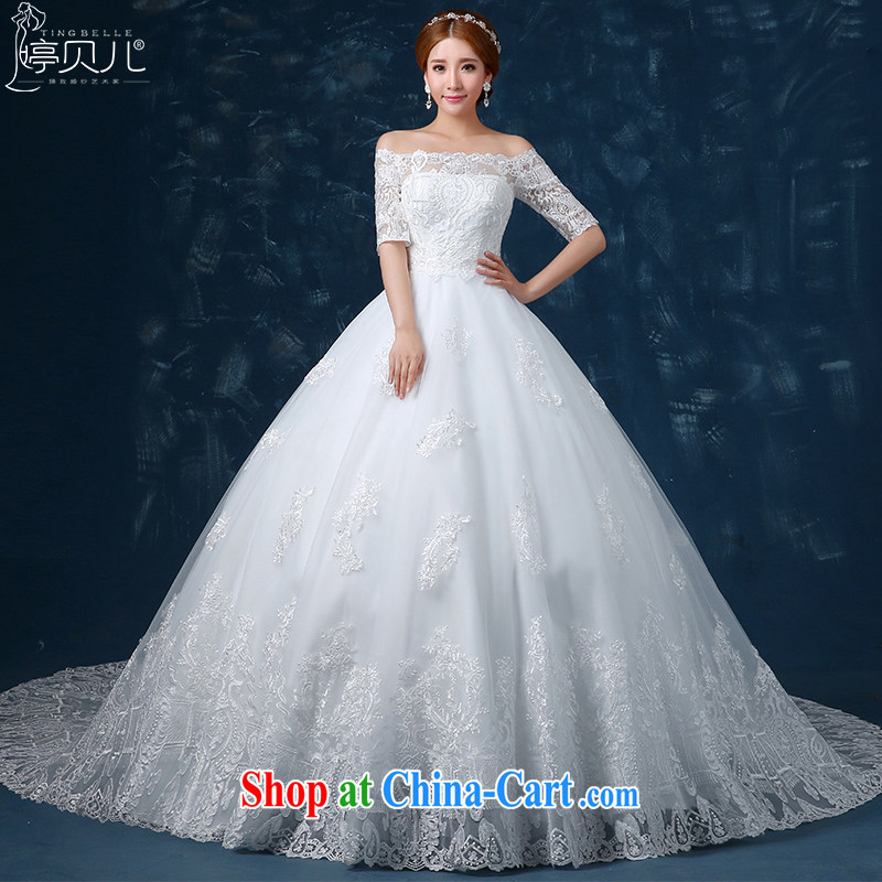 Ting Beverly tail wedding summer 2015 new wedding dresses Palace bridal lace a shoulder to align the code graphics thin strap white XXL