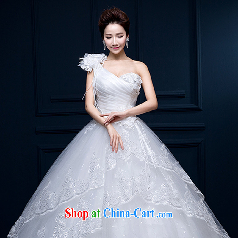 The shoulder wedding dresses 2015 spring and summer new Korean marriages pregnant women with wedding dresses the code binding beauty with white XXL