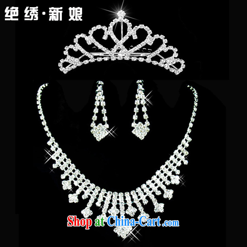 There is embroidery bridal 2015 bridal necklace flash light, drill bridal suite link bridal jewelry gift packaging, is by no means a bride, shopping on the Internet