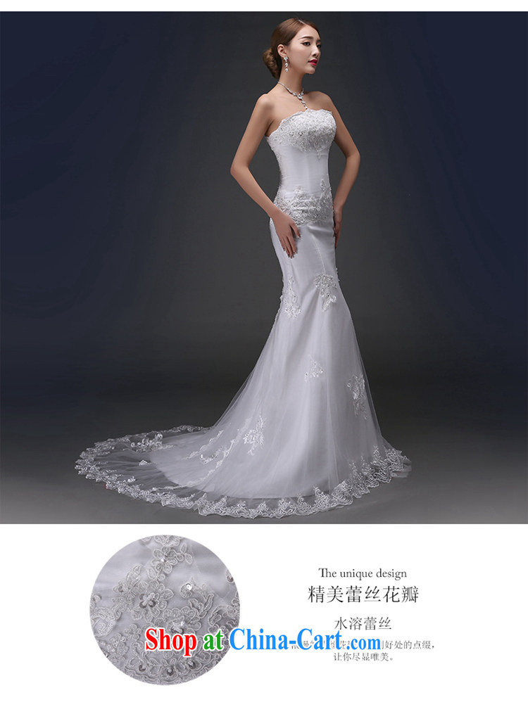 2015 spring and summer new Korean fashion lace bare chest cultivating crowsfoot bridal graphics thin strap tail wedding dresses white S code 1 feet 9 waist Suzhou shipping pictures, price, brand platters! Elections are good character, the national distribution, so why buy now enjoy more preferential! Health