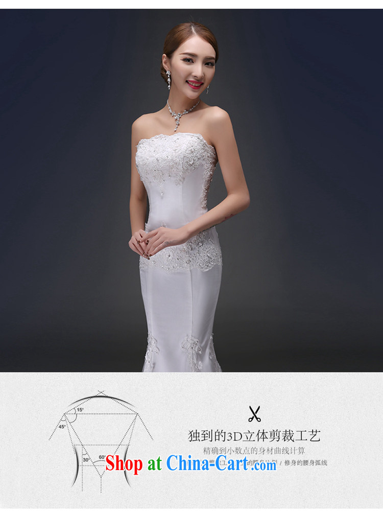 2015 spring and summer new Korean fashion lace bare chest cultivating crowsfoot bridal graphics thin strap tail wedding dresses white S code 1 feet 9 waist Suzhou shipping pictures, price, brand platters! Elections are good character, the national distribution, so why buy now enjoy more preferential! Health