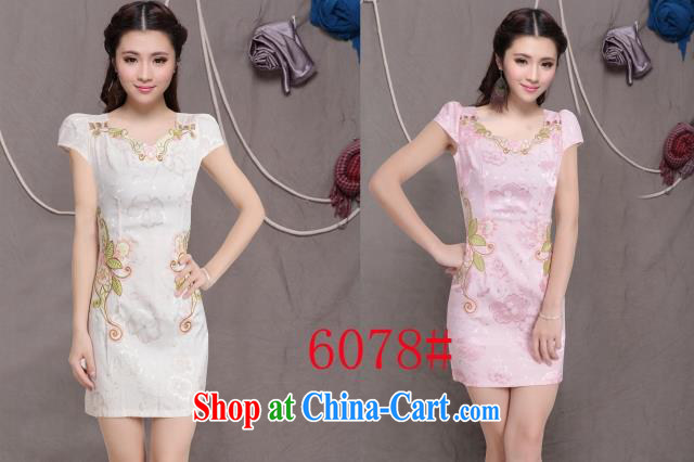 2015 new, improved female cheongsam dress fashion style retro beauty everyday dresses short dresses, pale yellow XL pictures, price, brand platters! Elections are good character, the national distribution, so why buy now enjoy more preferential! Health