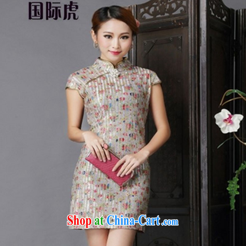 2015 new show annual marriage dresses retro improved floral bows serving daily short dresses of red XL