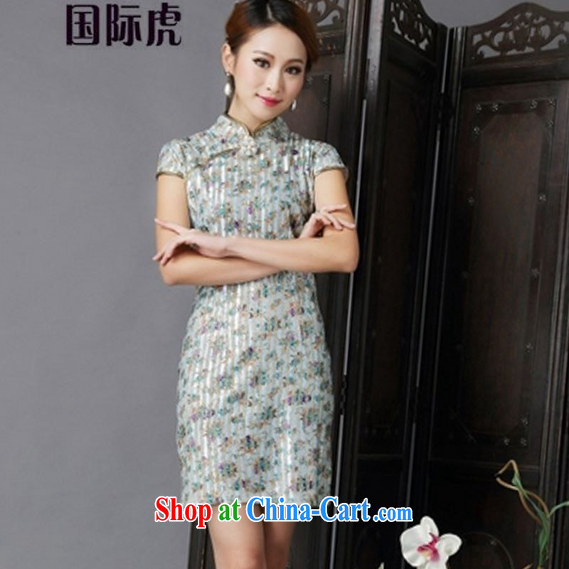 2015 new show annual marriage dresses retro improved floral bows serving daily short dresses of red XL, International tiger, shopping on the Internet