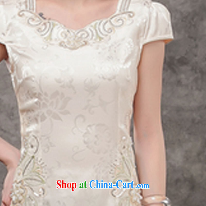 Only 2015 new summer dresses improved stylish Daily Beauty-waist short cheongsam style female pink XL, International tiger, shopping on the Internet