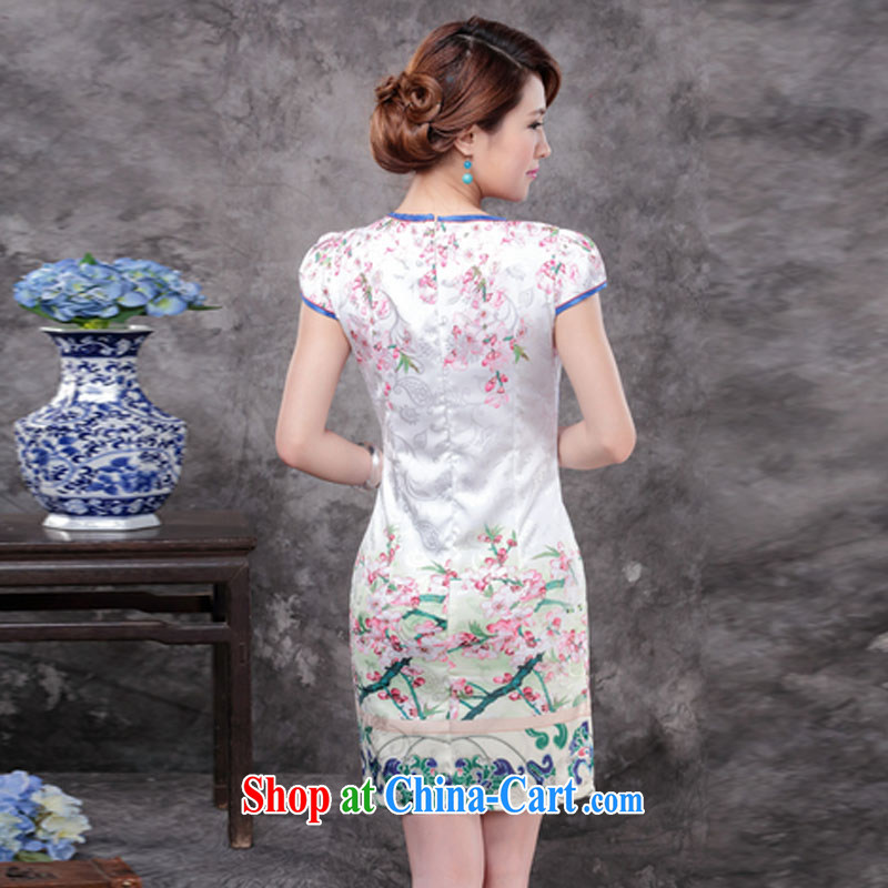 New summer and autumn with black on white jacquard cotton retro daily improved cheongsam dress temperament female fancy XL, International tiger, shopping on the Internet