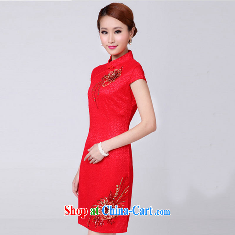 Bridal toast serving short red, marriage dresses autumn 2015 stylish new dress red XL, international standard, and shopping on the Internet