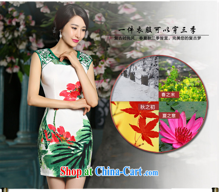 Summer 2015 new high-end digital stamp embroidery style beauty improved cheongsam dress green XL pictures, price, brand platters! Elections are good character, the national distribution, so why buy now enjoy more preferential! Health