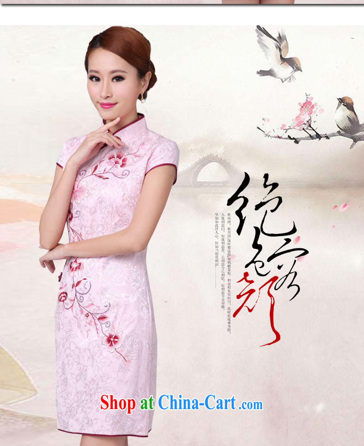 2015 new white cheongsam dress stylish improved Chinese qipao cheongsam pink XL pictures, price, brand platters! Elections are good character, the national distribution, so why buy now enjoy more preferential! Health