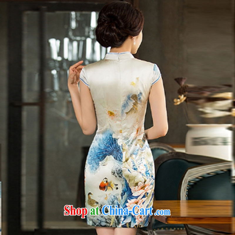 Silk Dresses silk dos Santos, new dresses summer improved retro beauty cheongsam dress suit XL, the tiger, and shopping on the Internet