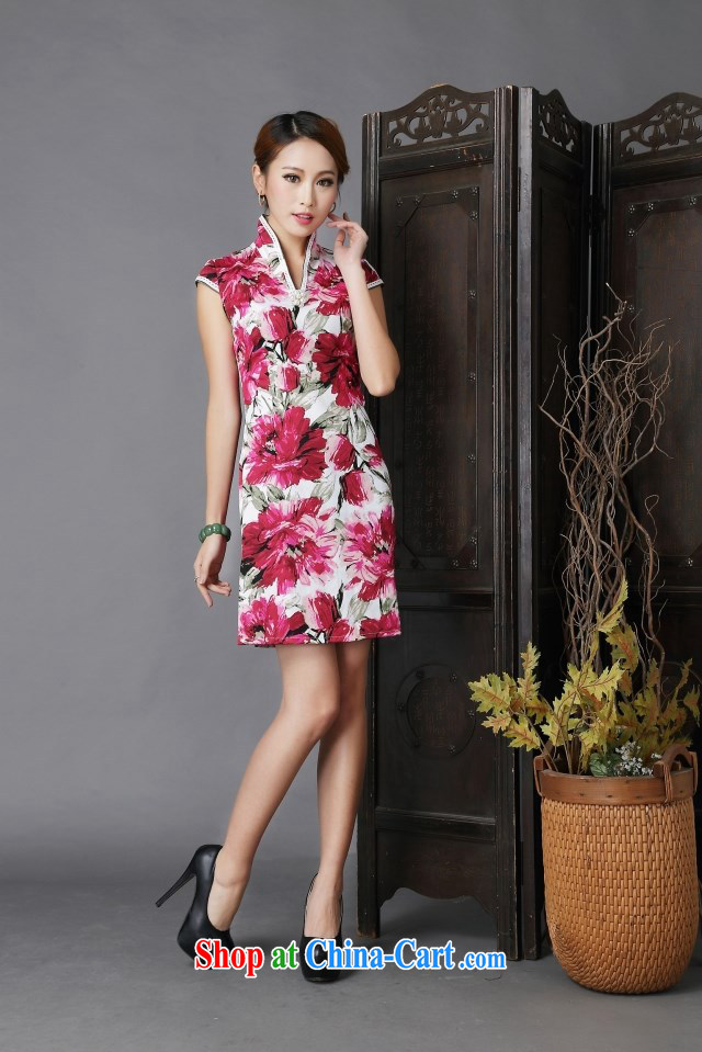 2015 New floral cheongsam dress stylish improved Chinese qipao cheongsam floral XL pictures, price, brand platters! Elections are good character, the national distribution, so why buy now enjoy more preferential! Health