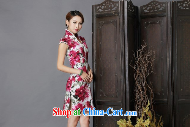 2015 New floral cheongsam dress stylish improved Chinese qipao cheongsam floral XL pictures, price, brand platters! Elections are good character, the national distribution, so why buy now enjoy more preferential! Health