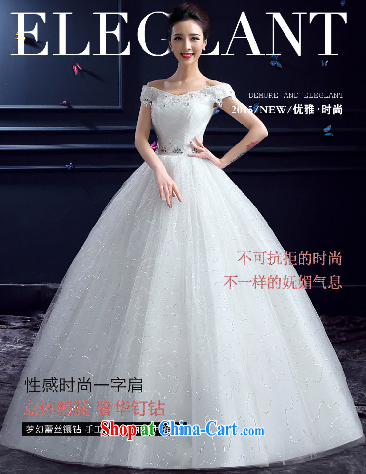 Honeymoon bride summer 2015 new wedding dresses Korean sweet Princess a shoulder with lace inserts drill wedding white XXL pictures, price, brand platters! Elections are good character, the national distribution, so why buy now enjoy more preferential! Health