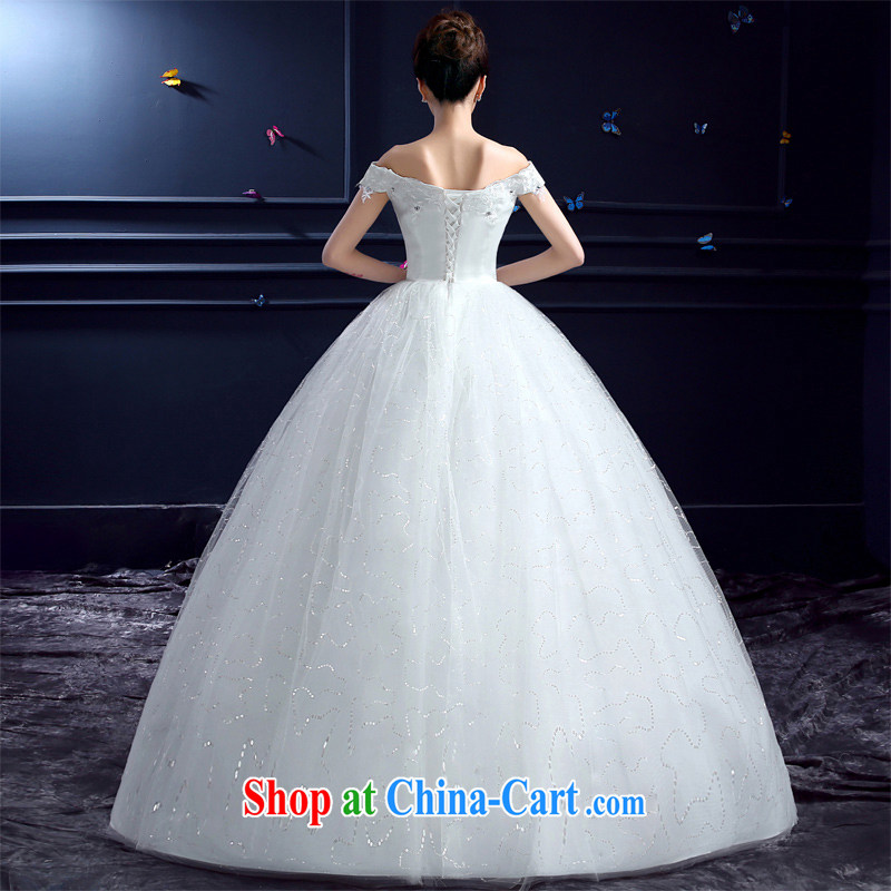 Honeymoon bride summer 2015 new wedding dresses Korean sweet Princess a shoulder with lace inserts drill wedding white XXL, Honeymoon bridal, shopping on the Internet