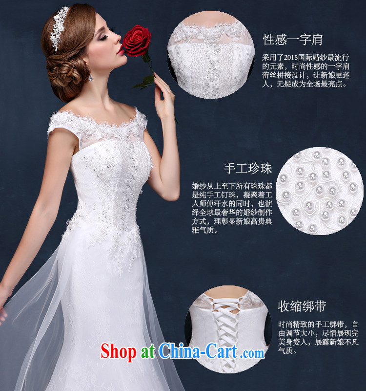 wedding dresses 2015 summer new lace shoulders graphics thin straps bridal crowsfoot marriage tail wedding white XL (waist 2.3) pictures, price, brand platters! Elections are good character, the national distribution, so why buy now enjoy more preferential! Health