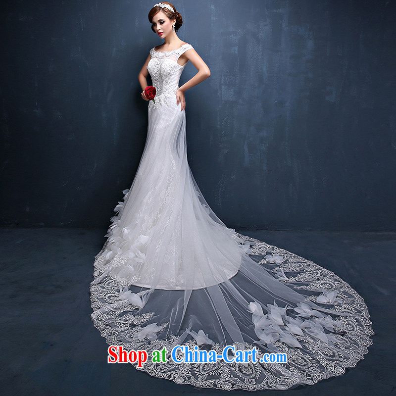 wedding dresses 2015 summer new lace shoulders graphics thin straps bridal crowsfoot marriage tail wedding white XL (waist 2.3), Mrs Alexa Lam, and, shopping on the Internet