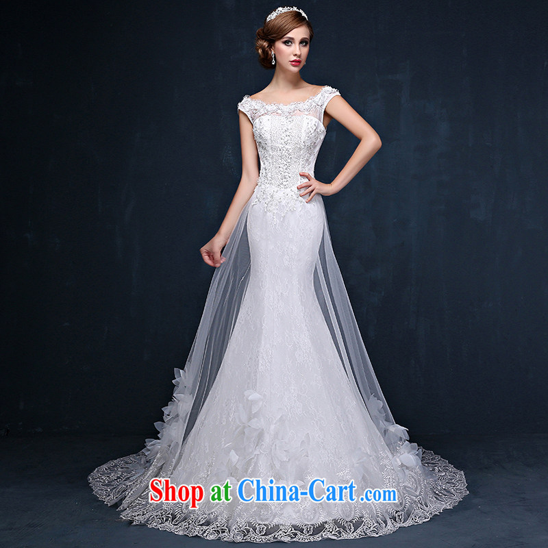 wedding dresses 2015 summer new lace shoulders graphics thin straps bridal crowsfoot marriage tail wedding white XL (waist 2.3), Mrs Alexa Lam, and, shopping on the Internet