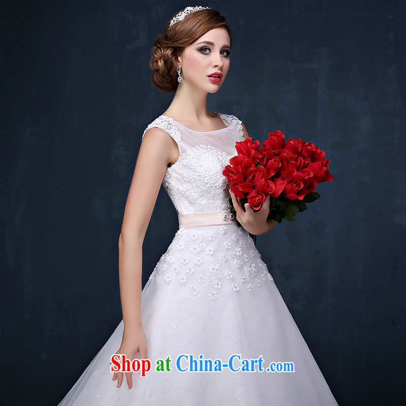 wedding dresses 2015 summer new Korean shoulders flowers graphics thin marriages tail wedding dresses white XL (waist 2.3), Mrs Alexa Lam, and, shopping on the Internet