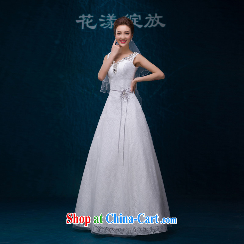 2015 new summer A Field dress and elegant shoulders, the Marriage Code wedding dresses Korean minimalist graphics thin wood drill white. Do not return does not change, love, China, in accordance with, and online shopping