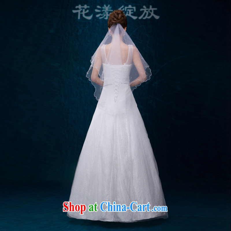 2015 new European and American style double-shoulder A Field dress lace-wood drill with flowers white wedding wedding dresses girls summer white. Do not return does not change, love, in accordance with China, shopping on the Internet