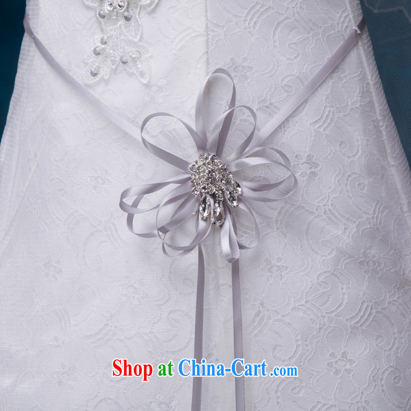 2015 new European and American style double-shoulder A Field dress lace-wood drill with flowers white wedding wedding dresses girls summer white. Do not return does not change, love, in accordance with China, shopping on the Internet
