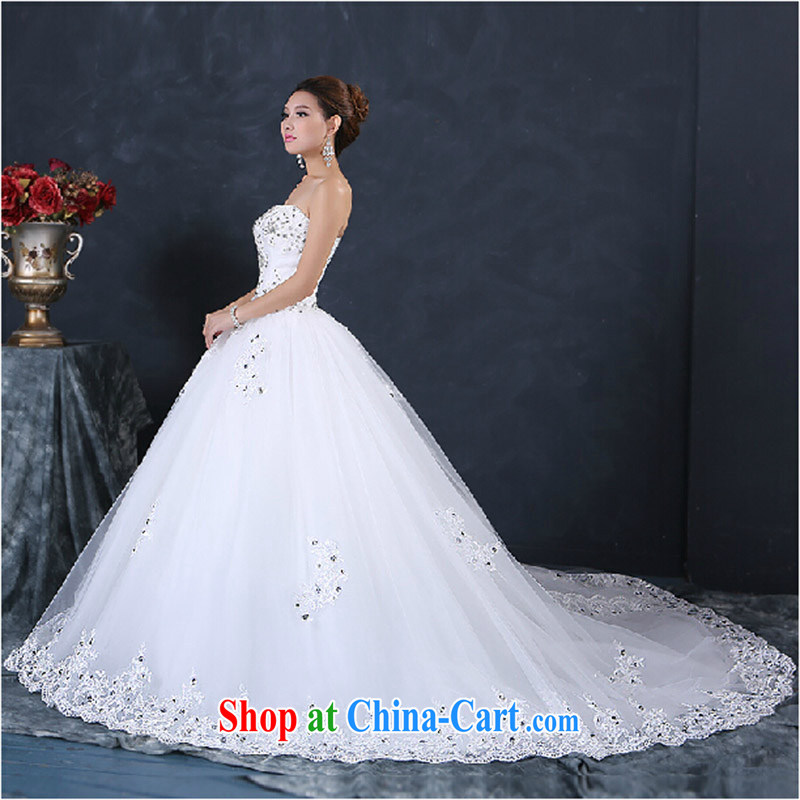 New tail wedding bride's large tail wedding wiped his chest simple drag and drop the new wedding wiped his chest wedding white. size does not return does not switch