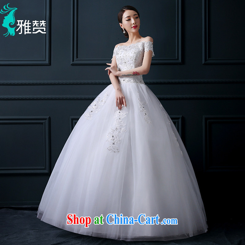 Zambia, a field shoulder with wedding dresses 2015 new summer standard Custom Korean-style water drilling cultivating the waist lace Princess skirt white L