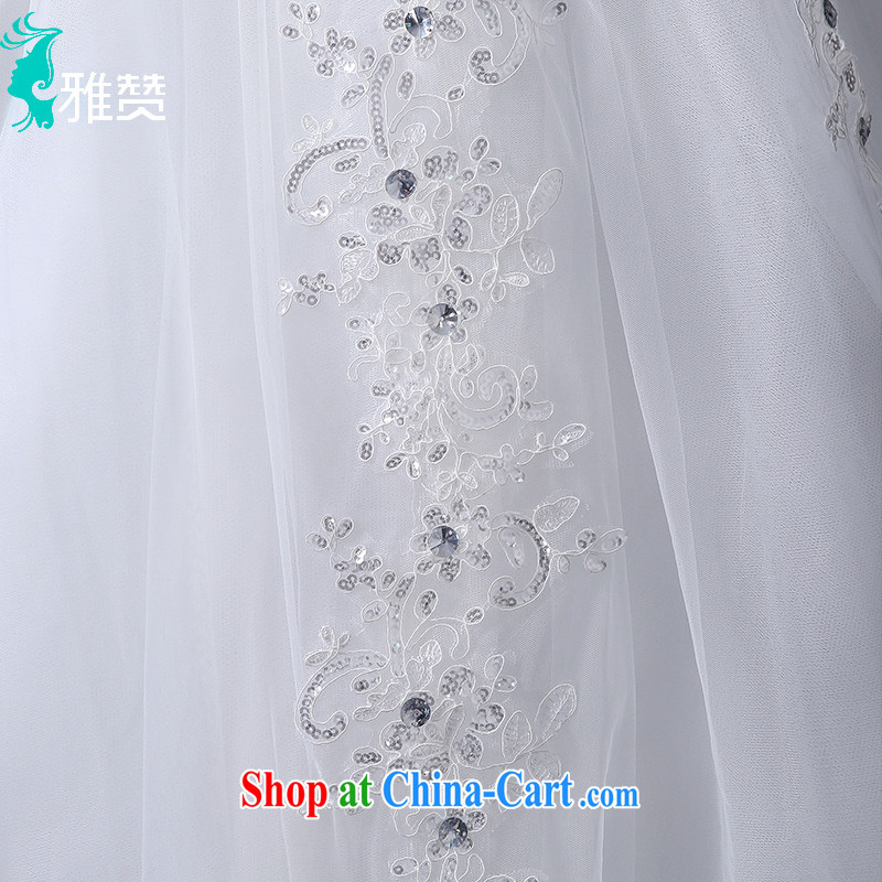 Zambia, a field shoulder with wedding dresses 2015 new summer standard Custom Korean-style water drilling cultivating the waist lace Princess skirt white L, Zambia (YAZAN), online shopping