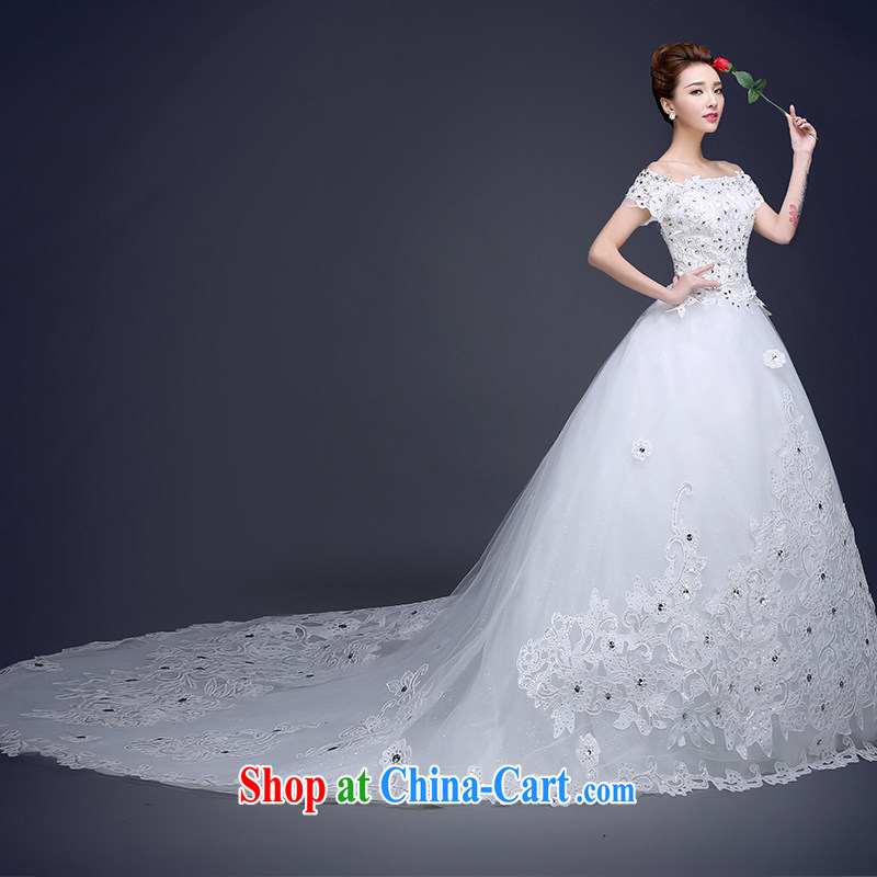 Addis Ababa Ting-field shoulder Deluxe tail bag shoulder bridal wedding dresses summer 2015 new large, satin-Korean crowsfoot wedding white XXL Ting, Beverly (tingbeier), shopping on the Internet