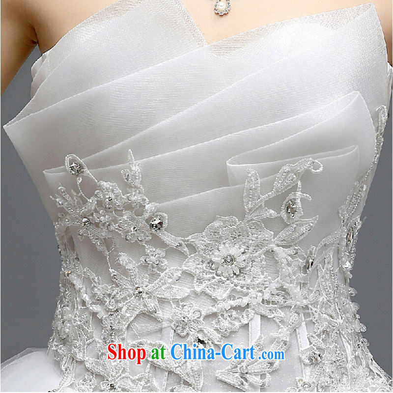 Yong-yan and wedding dresses 2015 spring and summer new bride married Mary Magdalene and stylish chest lace with minimalist Korea version shaggy skirts white. size is not final, and Yong-yan good offices, shopping on the Internet
