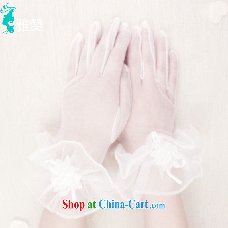 And Jacob his bride's wedding gloves cream short lace wedding mittens transparent Web yarn wedding dresses with white