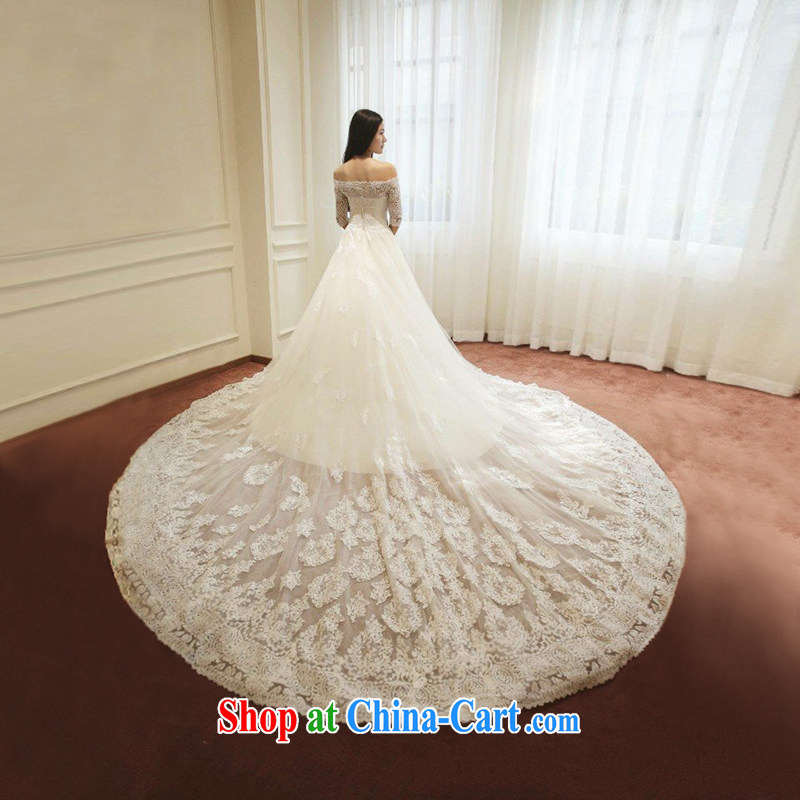2015 summer wedding dresses trailing the Field shoulder Korean-style wedding dresses wedding dresses 2605 white DZ tailored plus 20 per cent