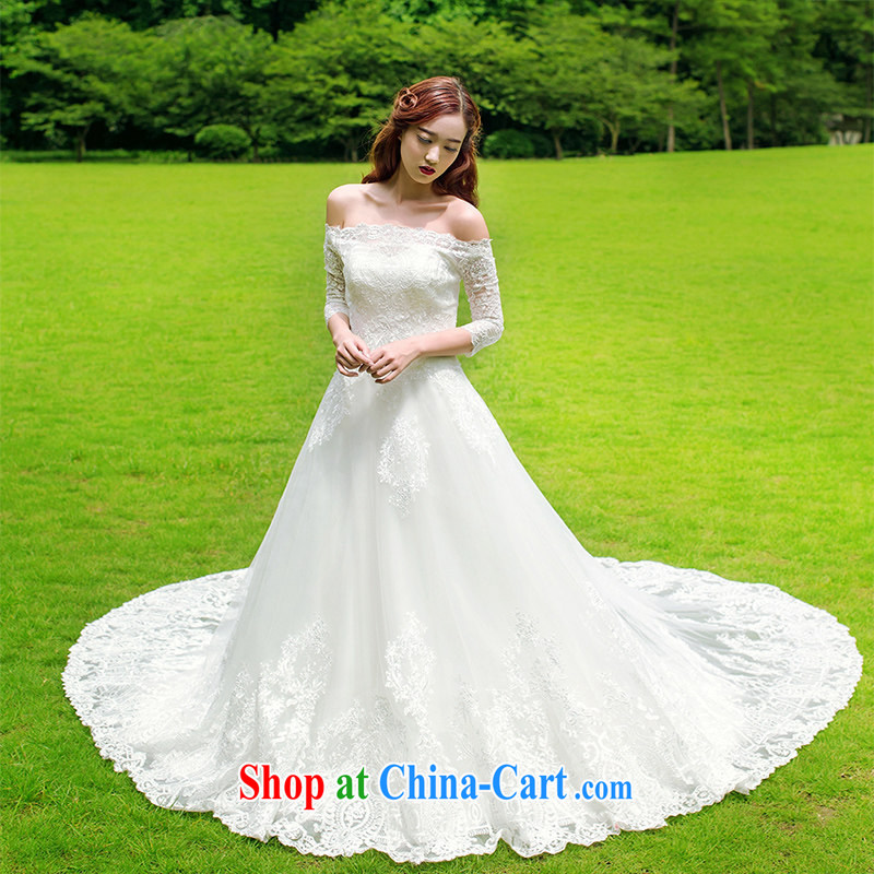 2015 summer wedding dresses trailing the Field shoulder Korean-style wedding dresses wedding dresses 2605 white DZ tailored plus 20 per cent, a bride, and shopping on the Internet