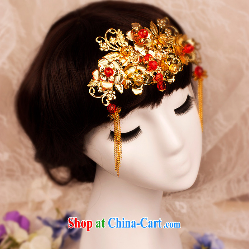 On the bridal suite 2015 new dumping Yen bridal head-dress red wedding celebration The International Jewelry and ornaments 3-piece set, AIDS, and shopping on the Internet