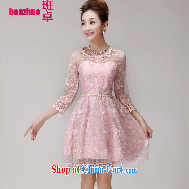 Class Cheuk-yan 2015 summer Korean version of the new staples, Pearl River Delta (PRD beauty Princess dress dress champagne color bare chest bridesmaid sisters served as small dress white L, Cheuk-yan (banzhuo), online shopping