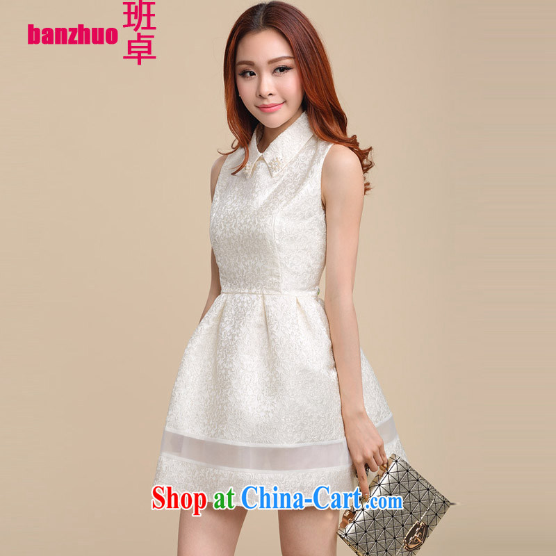 Class Cheuk-yan Fashionable dresses new Korean Beauty sleeveless bridesmaid dress shaggy dresses white L, Cheuk-yan (banzhuo), shopping on the Internet