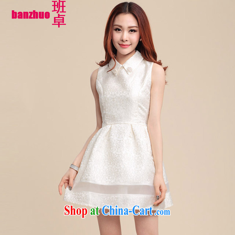 Class Cheuk-yan Fashionable dresses new Korean Beauty sleeveless bridesmaid dress shaggy dresses white L, Cheuk-yan (banzhuo), shopping on the Internet