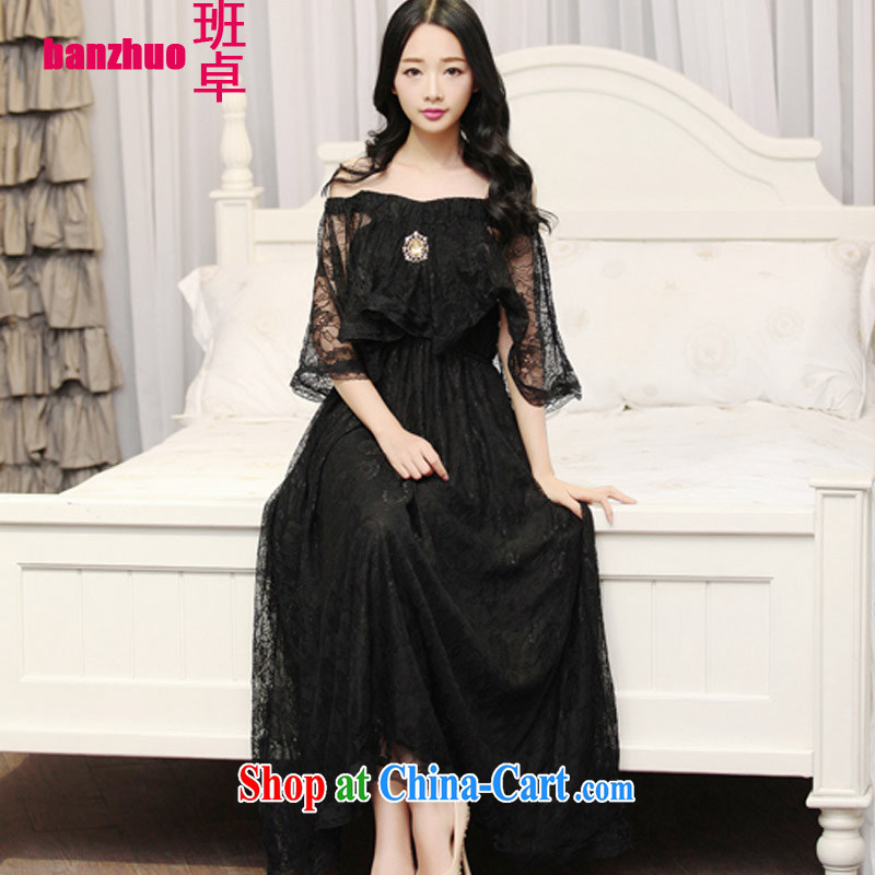 Class Cheuk-yan Fashionable dresses new lace sexy goddess Bohemia, dresses a field for your shoulders summer beach dress bridesmaid dress white L, Cheuk-yan (banzhuo), shopping on the Internet