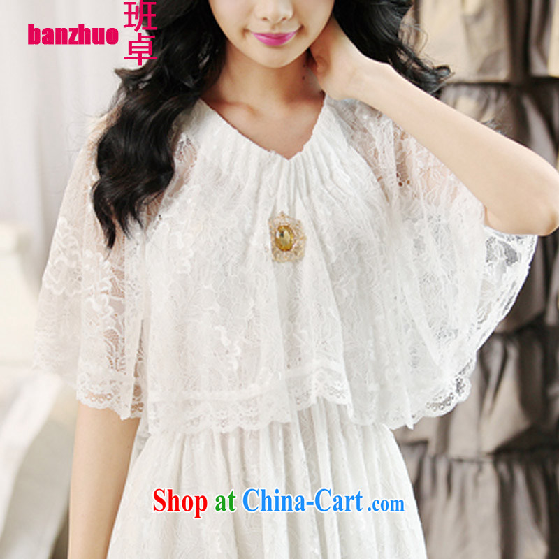 Class Cheuk-yan Fashionable dresses new lace sexy goddess Bohemia, dresses a field for your shoulders summer beach dress bridesmaid dress white L, Cheuk-yan (banzhuo), shopping on the Internet