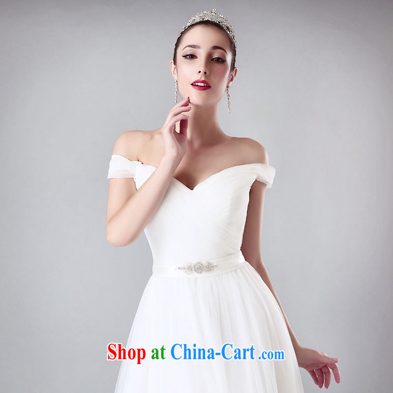 Jubilee 1000 bride summer 2015 New a Field shoulder bridal wedding dresses shoulders with V collar wedding simple continental white XL, 1000 Jubilee bride, shopping on the Internet