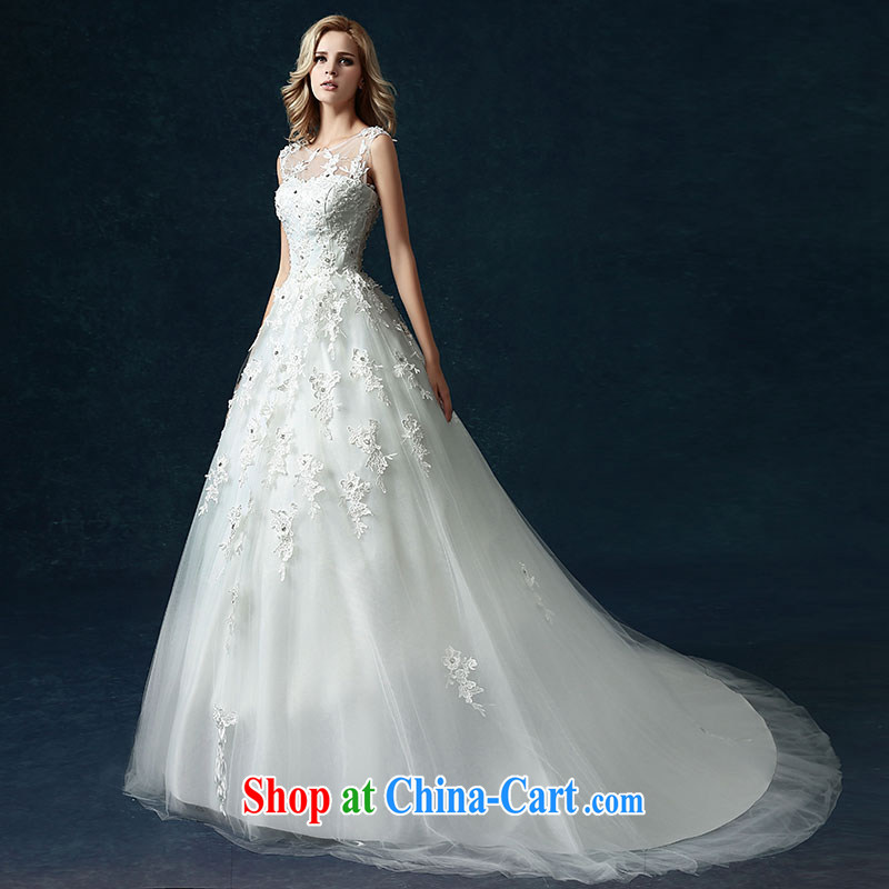 Jubilee 1000 bride summer 2015 new lace shoulders bare chest shaggy skirts the long-tail large code wedding white XL, 1000 Jubilee bride, shopping on the Internet