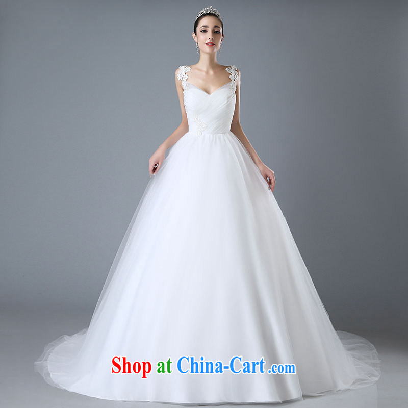 Jubilee 1000 bride's 2015 spring and summer new minimalist double-shoulder lace small tail lifting marriages tie-wedding dresses white XL