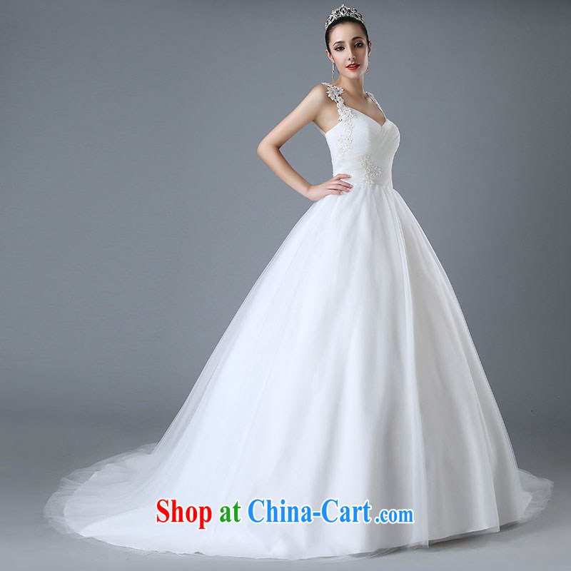 Jubilee 1000 bride 2015 spring and summer new, simple and double-shoulder lace small tail lifting marriages tie-wedding dresses white XL, 1000 Jubilee bride, shopping on the Internet