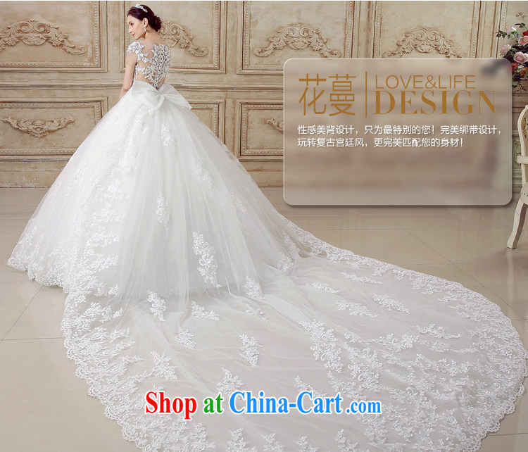 The drunken Yi Mei bridal wedding dresses 2015 summer new short-sleeve sexy exposed back with wedding removable tail lace Openwork flowers wedding dresses tail custom pictures, price, brand platters! Elections are good character, the national distribution, so why buy now enjoy more preferential! Health