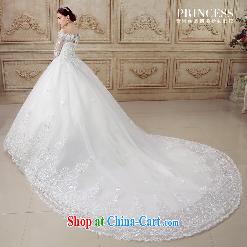 The drunken Yi Mei bridal wedding dresses summer 2015 new retro a shoulder-tail wedding in cultivating cuff lace drill with wedding dress bride's tail-tail XL, the drunken Yi Mei, shopping on the Internet