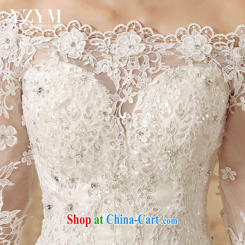 The drunken Yi Mei bridal wedding dresses summer 2015 new retro a shoulder-tail wedding in cultivating cuff lace drill with wedding dress bride's tail-tail XL, the drunken Yi Mei, shopping on the Internet