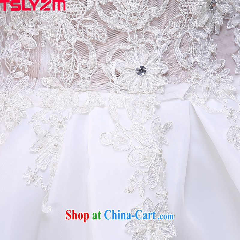 Tslyzm bridal short-field shoulder wedding dresses 2015 summer new fluoroscopy lace white Princess shaggy dress coin, A XXL, Tslyzm, shopping on the Internet